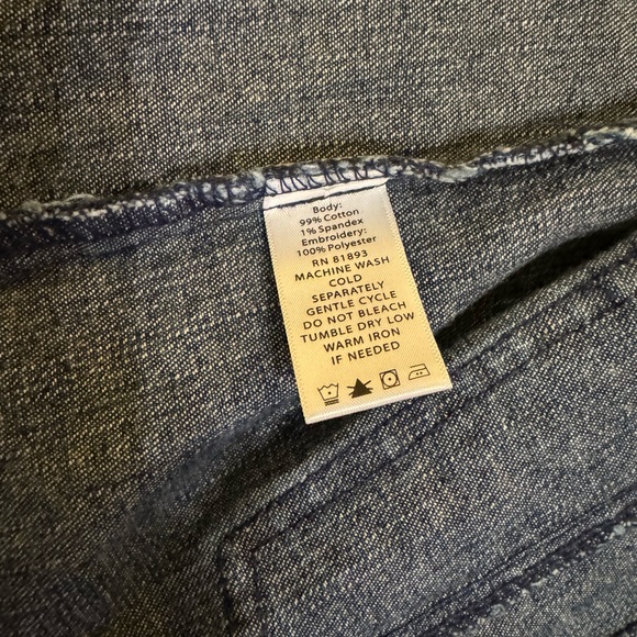 Denim & Co. Stretch Denim Embroidered
Button Front Vest XS - Picture 6 of 14